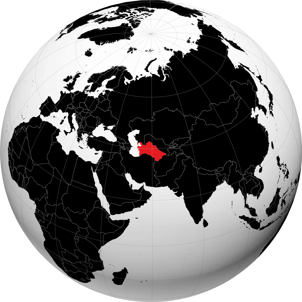 Turkmenistán en el globo