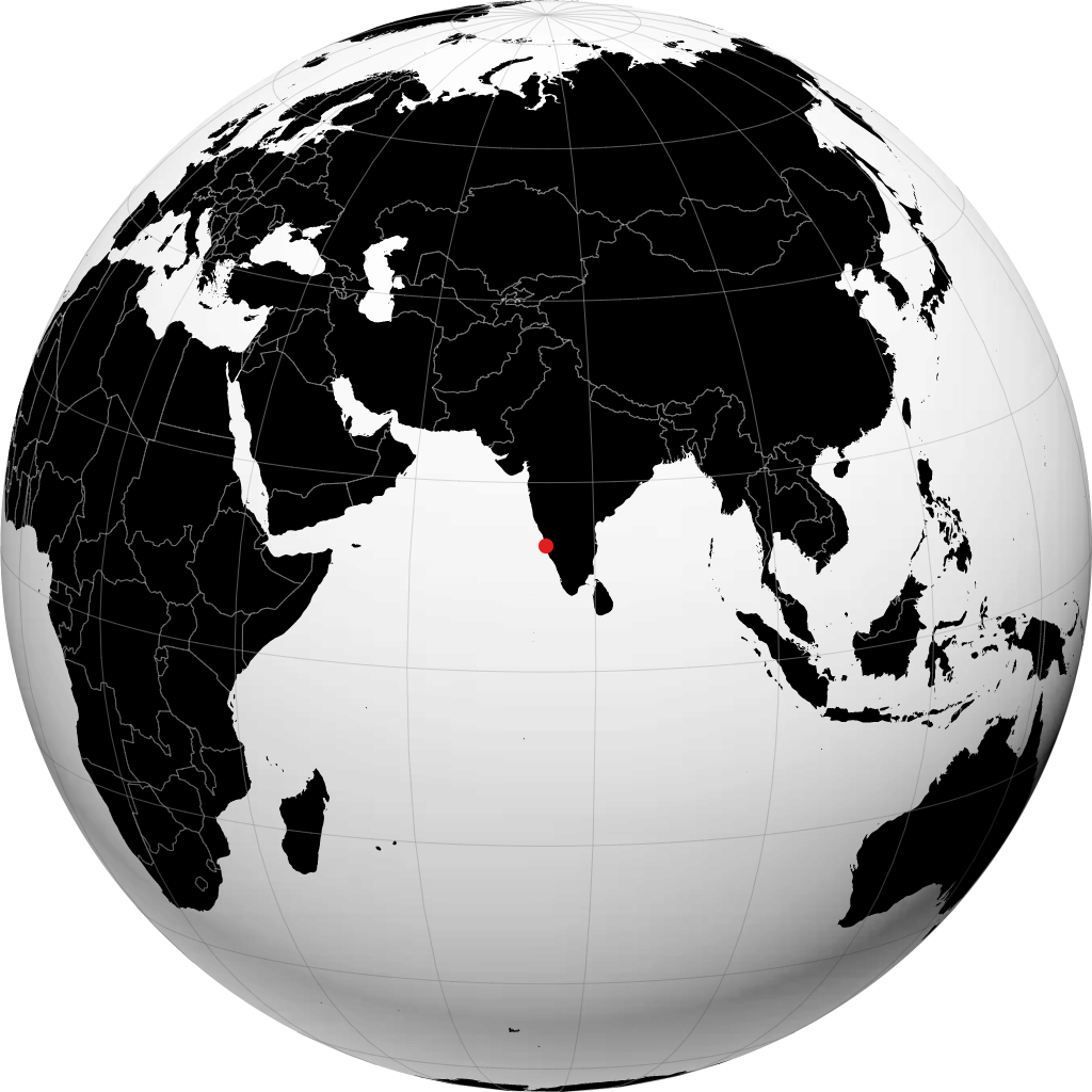 Udupi en el globo