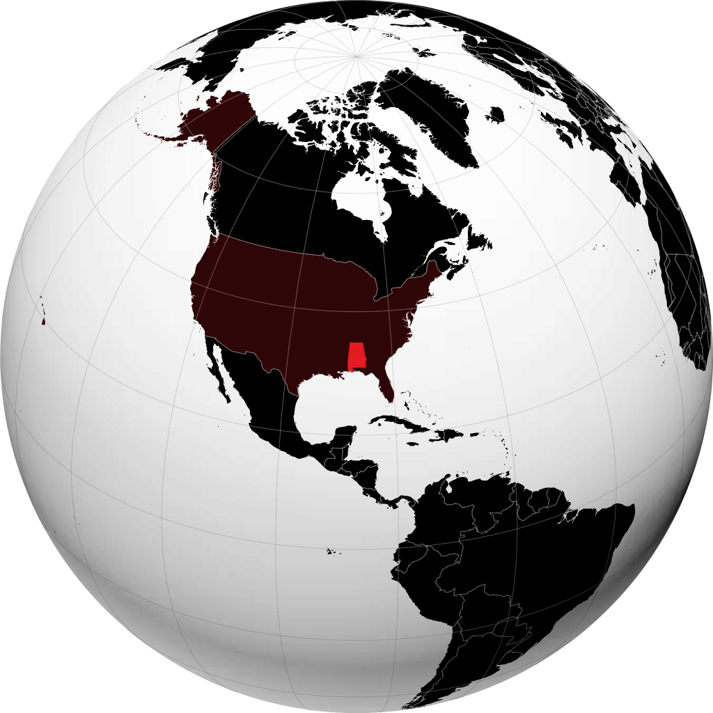 Alabama en el globo