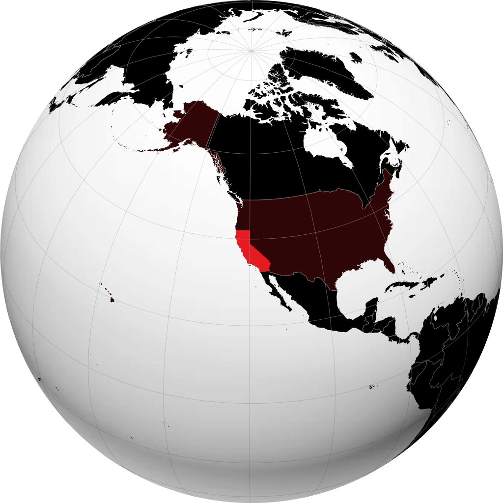 California en el globo