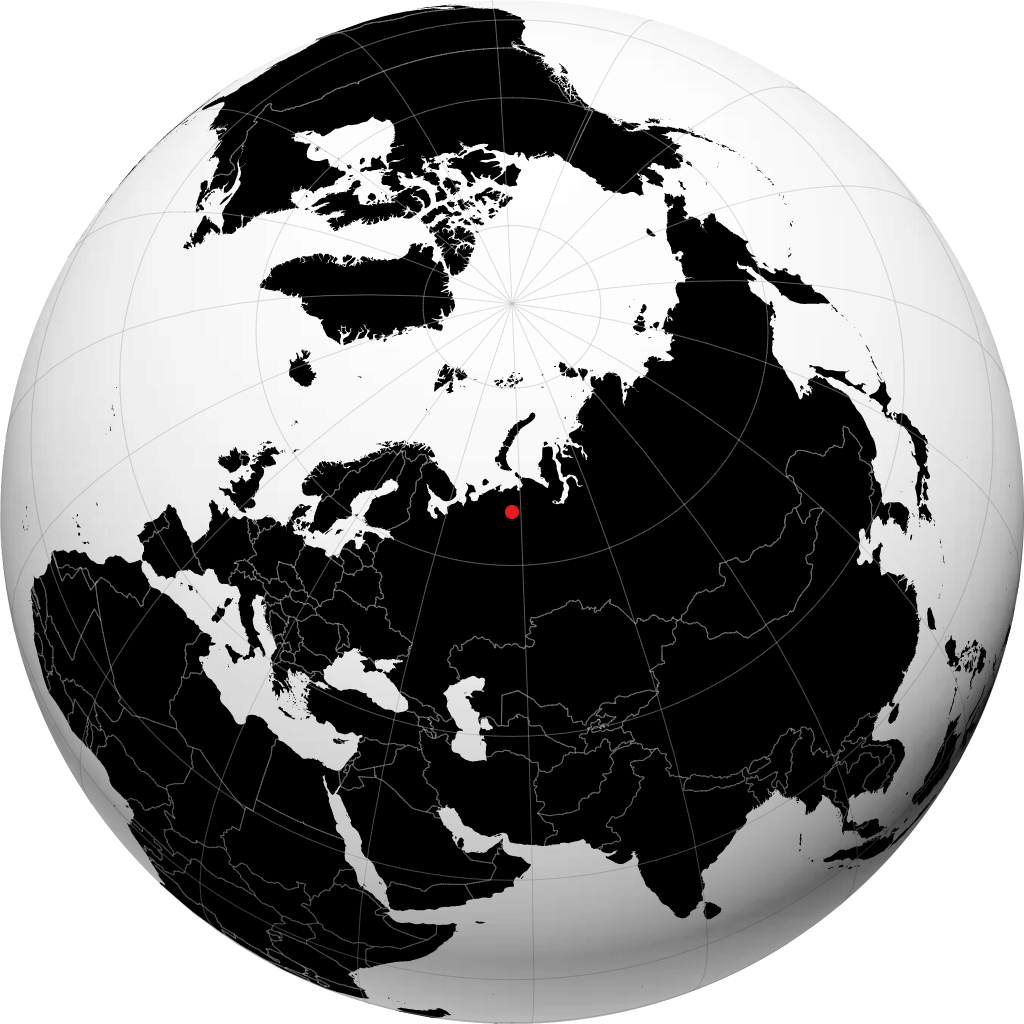 Usinsk en el globo