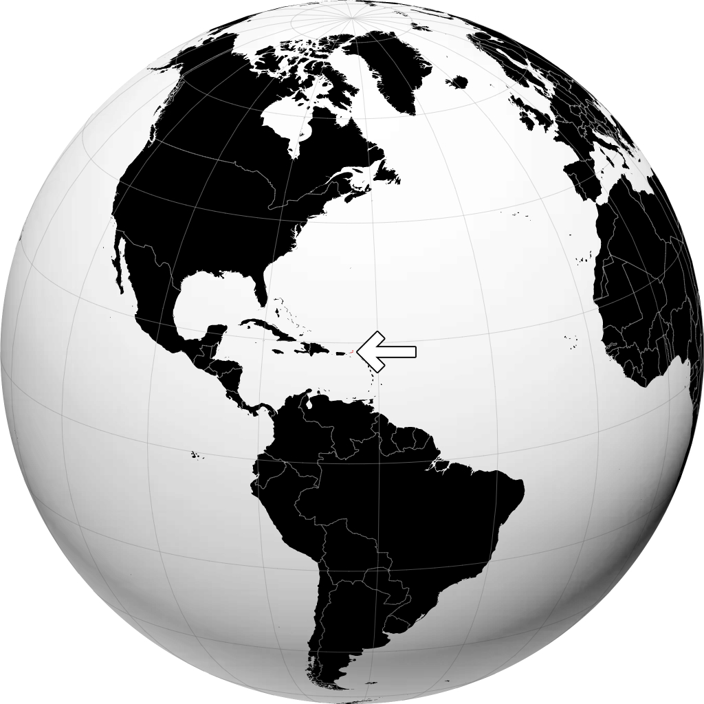 Islas Vírgenes Británicas en el globo