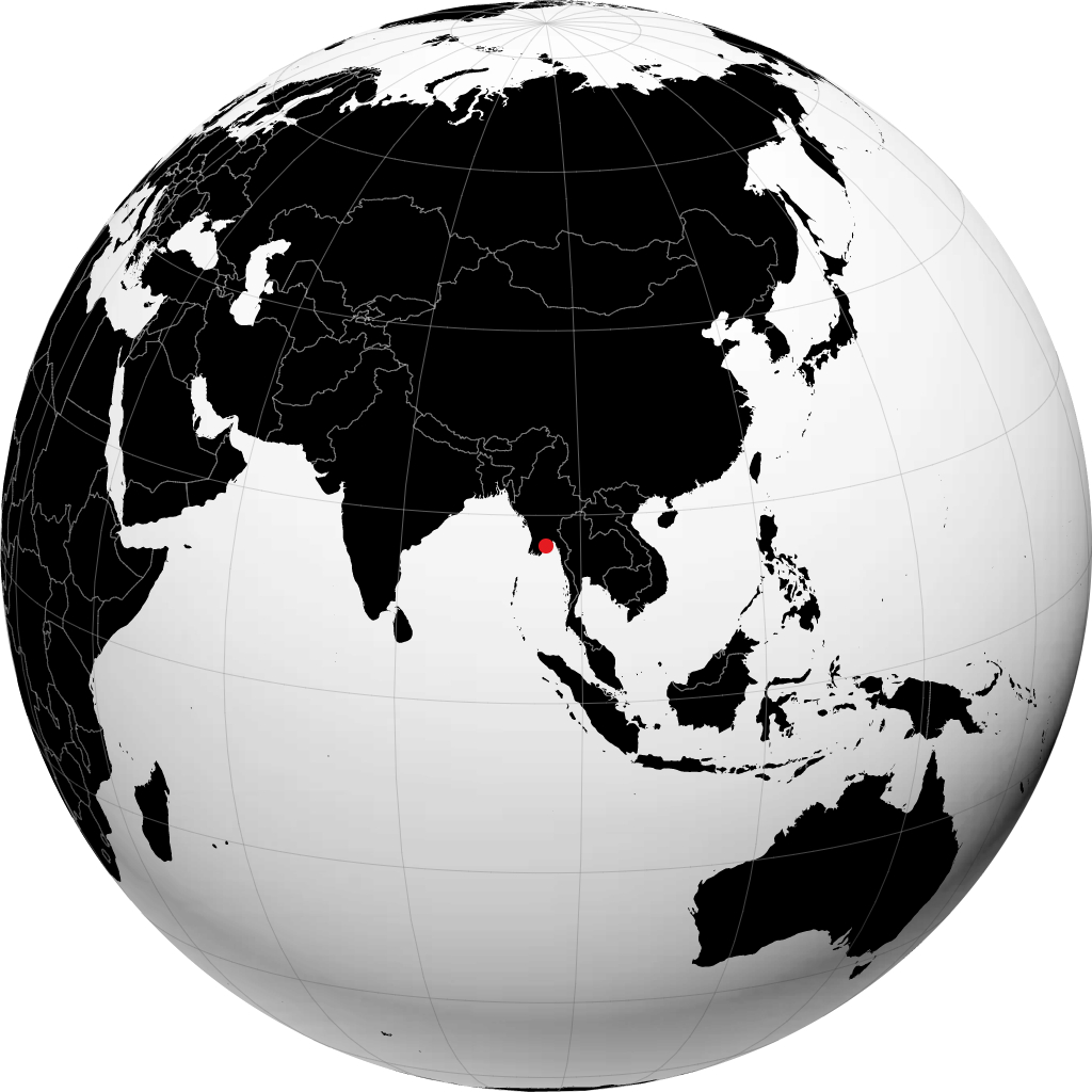 Yangón en el globo