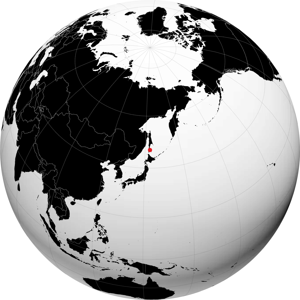 Yuzhno-Sakhalinsk en el globo